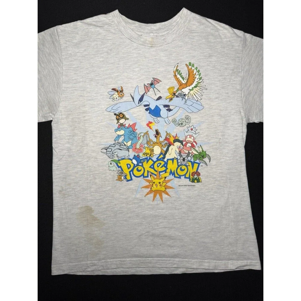Vintage 2000 Pokemon Movie T Shirt Youth Large Lugia Charizard Nintendo Promo